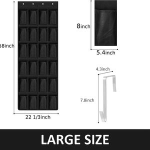 Black Door-Back Mesh Storage Hanging Bag with 4 <b>Hooks</b> for <b>Shoes</b> and Cups - Product Image 2