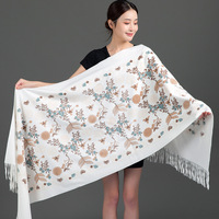 Nouvelle Mode Chaud Pashmina Châle Avec Broderie 2025 Multi Couleur Cachemire Sensation Écharpe pour Dubaï