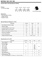 Diode à barrière Schottky BAT54SW SOT-323 30V 0.2A 1V 0.2W 100% Originale et Code de Lot Traçable