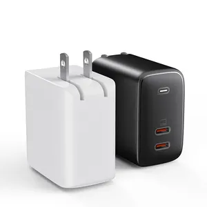 New Product High Quality 35W Dual PD Fast Charger PC Fireproof Fast Charging Phone Charger Dual Type-C Home Charger