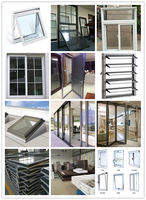 Ventana de vidrio templado deslizante, azulejo fijo de doble colgar y giro a prueba de sonido, ventanas de impacto de aluminio hurricane