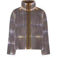 Veste en Fiber Optique Led Personnalisée Lumière Clignotant Doudoune en Fibre Optique Hommes Nouvelle Mode Hiver Femmes Manteau en Duvet Lumineux