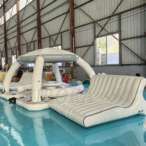 Salon flottant d'île gonflable de conception <span class=keywords><strong>populaire</strong></span> et parc aquatique gonflable d'île flottante pour six personnes - Product Image 5