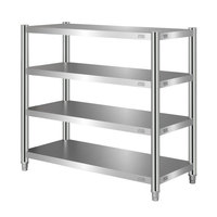 Étagère de rangement perforée en acier inoxydable, pieds carrés, multi-niveaux, robuste, pour usage commercial, organisateur de cuisine