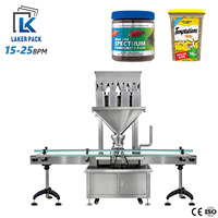 Machine de remplissage de granulés d'aliments pour poissons et animaux de compagnie avec peseuse linéaire à 4 têtes pour seaux et bocaux