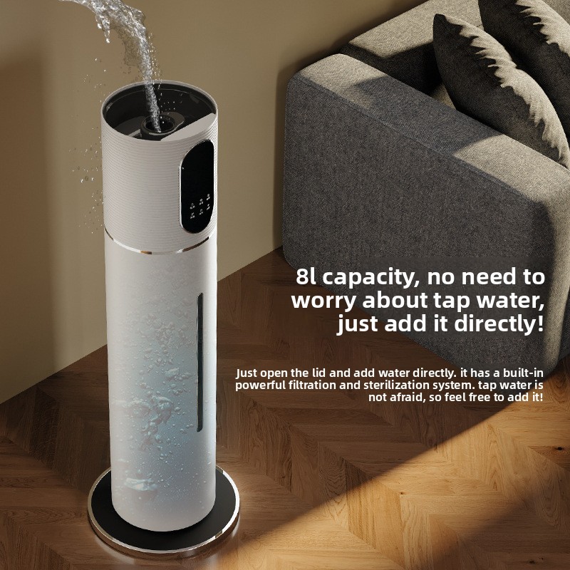8L Smart WiFi Floor Ultrasonic Humidifier 28dB Quiet Humidistat Remote Control AC Mist Technology Auto Shut-off Time Home