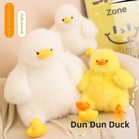 Peluche Canard Doux et Moelleux, Jaune et Blanc, Adorable Animal en Peluche pour Enfants