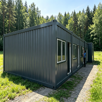 Maison préfabriquée en conteneur à deux chambres avec design respirant, style moderne, forme carrée, pour usage bureautique et commercial