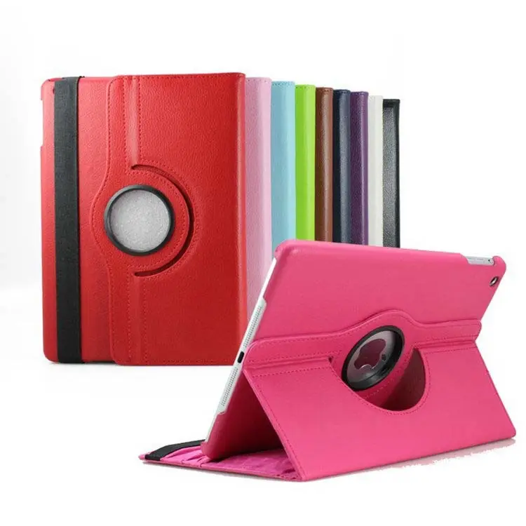 Funda giratoria de 360 grados a prueba de golpes, Funda de cuero Pu con patrón de Lichee para tableta iPad 9,7/10,2/10,9 Air1/2/3/4/5 Pro11/9,7