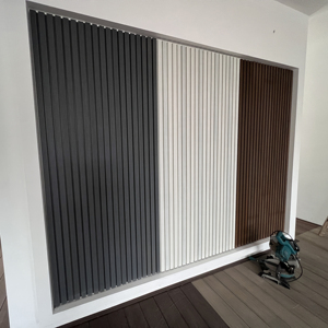 Panneau WPC extérieur, panneau mural rainuré WPC, co-extrusion PVC pour la décoration intérieure des hôtels et des maisons, revêtement PVC - Product Image 6