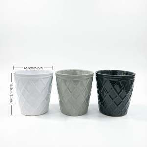 กระถางดอกไม้เซรามิคลายนูนเพชรขายดีปี 2026 จากโรงงานโดยตรง สำหรับตกแต่งบ้าน สวน ระเบียง สำนักงาน ทั้งภายในและภายนอกอาคาร - Product Image 2