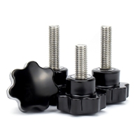 Vis à tête hexagonale OEM, vis à main, vis à bouton, M4 M5 M6 M8, bouton en plastique noir pour fixation industrielle