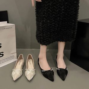 Black <b>Pointed</b> <b>Toe</b> <b>Flat</b> Shoes Women Soft Sole Loafers Style Shallow Mouth Casual <b>Flats</b> - Product Image 5