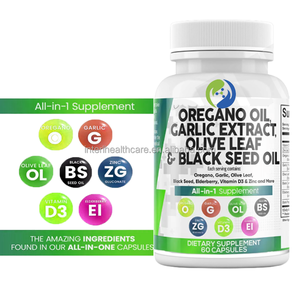 Ausreson Bulk <b>ALL</b> <b>in</b> <b>ONE</b> Food Supplement Garlic Olive Leaf Extract <b>Black</b> Seed Oil Oregano Oil Capsules - Product Image 1