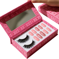 Boîte de kit de faux ongles en carton double couche avec logo personnalisé emballage et sac d'emballage d'impression en relief pour ongles