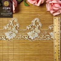 LEIXUSI 8cm Bordure en dentelle maille bicolore, broderie ondulée tricolore pour accessoires de manchette de vêtements féminins en stock