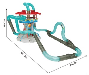 Jouet STEM DIY Château électrique à pistes, course de voitures dans le temps et l'espace - Ensemble de construction en plastique de 8 pièces - Product Image 4