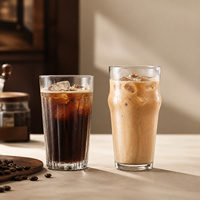 Verre à boire en verre transparent en gros pour café glacé, bière et eau, 280-580 mL OEM ODM