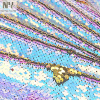 Nanyee Textile brodé, réversible, à effet de couleur changeante, à motifs à motifs espacés de 5 mm, irisé violet-or, épais, pour accessoires textiles de maison