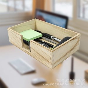 Wooden <b>Tissue</b> Box Natural <b>Color</b> Flat <b>Paper</b> Storage Bathroom Use - Product Image 3