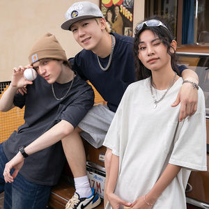 Camisetas de Algodón Lavado de 300g al por Mayor BYABC-G24, Personalizadas con Estampado de Bolsillo Antiguo en Cuello Redondo y Manga Corta, Lisas para Crear Tu Diseño - Product Image 3