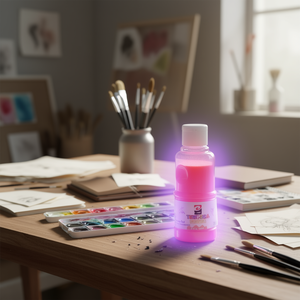 Medio Artístico para Acuarela Mejorado, TEPERAS ROSA FLORESCENTE con Polvo Fluorescente para Pintar en Papel - Product Image 3