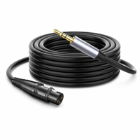 Câble audio 3,5 mm vers XLR femelle 3 broches, noir, PVC, cuivre étamé, connecteur plaqué or pour microphone et table de mixage, 1m, 2m, 3m, 5m, personnalisable