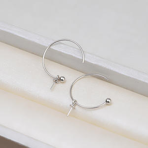 ถาดต่างหูเงินแท้ S925 สีขาว สำหรับไข่มุกขนาด 10-11 มม. ฐานเปล่าสำหรับทำเครื่องประดับแฮนด์เมด อุปกรณ์ตกแต่งเล็บ ชิ้นส่วนประกอบเครื่องประดับ - Product Image 3