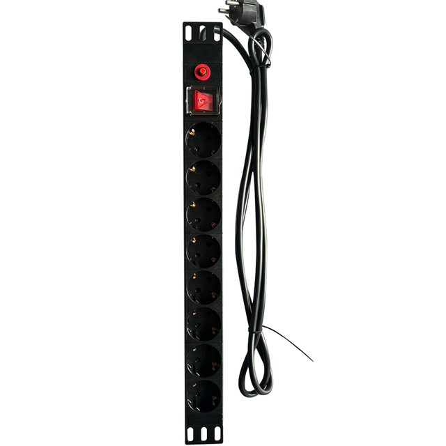 Customized 19-Inch 8 Port Universal Power Distribution Unit (PDU) for Network Cabinet with On/Off Switch Stock Available