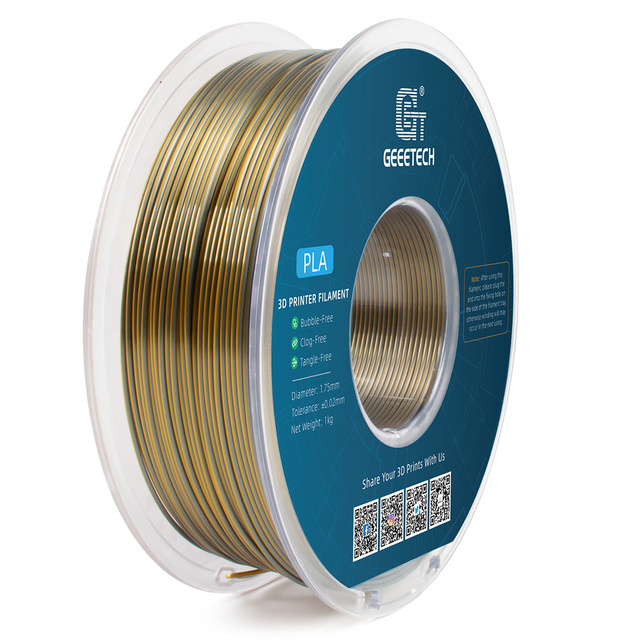 US East Warehouse Fast Ship 1.75mm 1KG Spool Dual Silk PLA Filaments for 3D FDM Printers