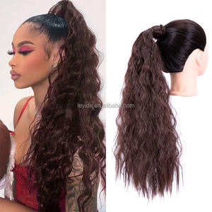 AliLeader Extensión <span class=keywords><strong>de</strong></span> cabello para mujer Largo <span class=keywords><strong>rizado</strong></span> Onda <span class=keywords><strong>de</strong></span> agua Cola <span class=keywords><strong>de</strong></span> <span class=keywords><strong>caballo</strong></span> Envoltura alrededor del peinado del cabello - Product Image 1
