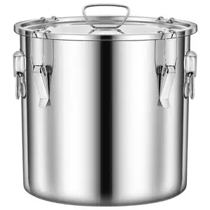 304 Stainless Steel Bucket Composite Bottom Barrel Thickened Metal Commercial Cooking Soup Stock Pots