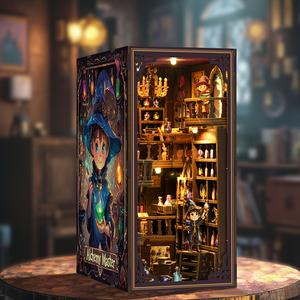 Sensore fatto a mano vicolo scena libro Nook fai da te Kit 3d con squisita scatola di carta giardino tema mistero scena della biblioteca - Product Image 2