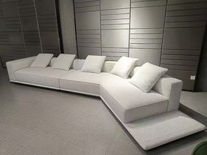 Sofá Seccional de Esquina de Diseño Italiano de Lujo en Cuero y Tela, Diseño de <span class=keywords><strong>Canape</strong></span> para Muebles de Hotel, Apartamento, Villa, Sala de Estar - Product Image 4