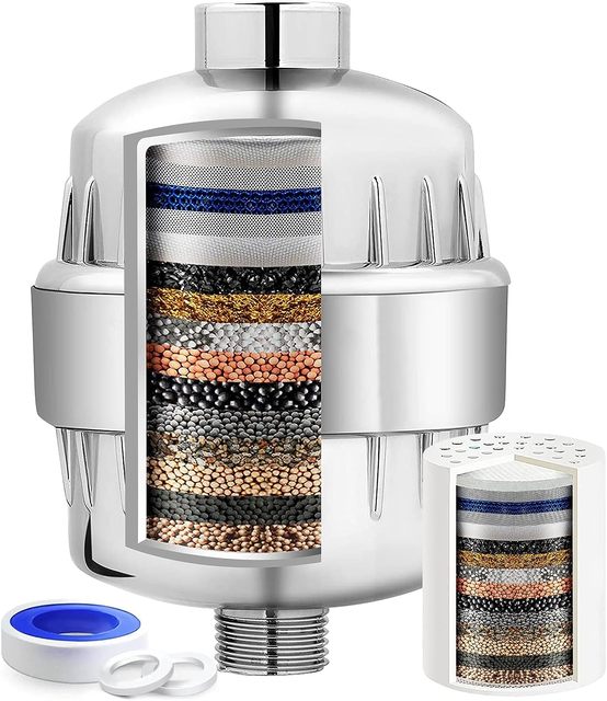 Factory Price 20 Stages KDF Vitamin a Shower Filter / Shower Water Filter with 2 Replacement Cartridges