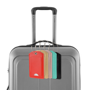 Nouveau logo gravé personnalisé pas cher promotionnel personnalisé étiquettes de voyage <span class=keywords><strong>en</strong></span> cuir PU <span class=keywords><strong>bagages</strong></span> avec boucles <span class=keywords><strong>en</strong></span> acier inoxydable - Product Image 6