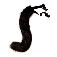 Queue de renard réaliste en fausse fourrure avec ceinture réglable, queue d'animal en peluche portable pour accessoires de costume de cosplay et de fête
