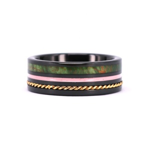 Moda 2020 tú y yo para siempre juntos y seguro verde mayor caja de madera y de cadena de enlace de incrustación de Rosa ranura mejor Amigo anillo - Product Image 3
