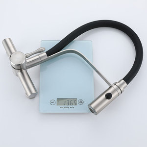 European Style Brushed Stainless Steel Kitchen Faucet Single Handle Flexible Deck Mounted With Ceramic Valve Core - Product Image 1