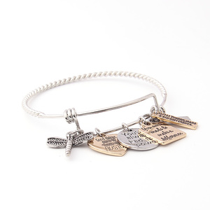 V & R Alex y Ani pulseras de joyería libélula corazón redondo cuadrado antiguo oro rodio pulsera de plata - Product Image 3