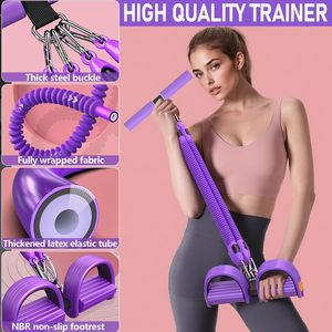 Ensemble de bandes de résistance pour exercices de yoga, pilates, rééducation, fitness et entraînement de force, avec pédale de résistance et dispositif d'assistance pour sit-ups - Product Image 5