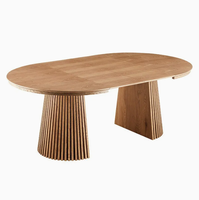 Elegante Mesa de Comedor Extensible de MDF, Mesa Ajustable de MDF para Comedor de Hotel Moderno