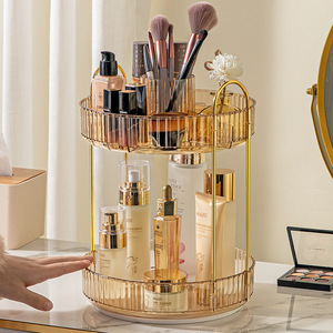 Tocador de lujo ligero Cosméticos Caja de estante de almacenamiento giratorio Baño Escritorio Perfume Estantes para el cuidado de la piel - Product Image 1