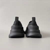 Chaussures en toile noires haut de gamme à semelle épaisse, tendance, baskets décontractées pour hommes et femmes