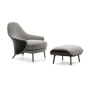 Fauteuil de relaxation moderne en lin européen avec pieds en acier inoxydable - Design contemporain pour <span class=keywords><strong>salon</strong></span>, hôtel - Product Image 1