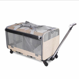 KINYU OEM üretici ayrılabilir taşınabilir seyahat büyük boy evcil hayvan taşıyıcı tekerlekler ile 2 kediler için - Product Image 6