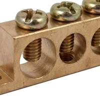 Barre de terre neutre en laiton à 5 voies, connecteur de borne à vis, 50A, pour assemblage de panneau de commande CHHP 003 60