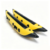 Bateau pneumatique gonflable en PVC personnalisable, type ponton, kayak de pêche flottant avec bandes de protection en caoutchouc