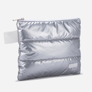 Bolso de Mano Acolchado MINFUNG Personalizado, Metálico Brillante, con Cierre de Cremallera, Portátil, Impermeable, para Cosméticos y Viajes - Product Image 3