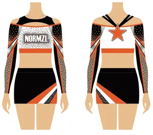 Atacado meninas sexy uniforme de líder de torcida personalizado strass cheer uniforme feminino roupas de líder de torcida para equipe de dança